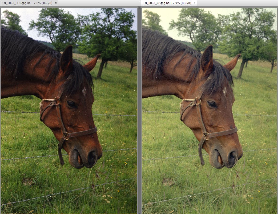 links SF HDR, rechts ColorPerfect