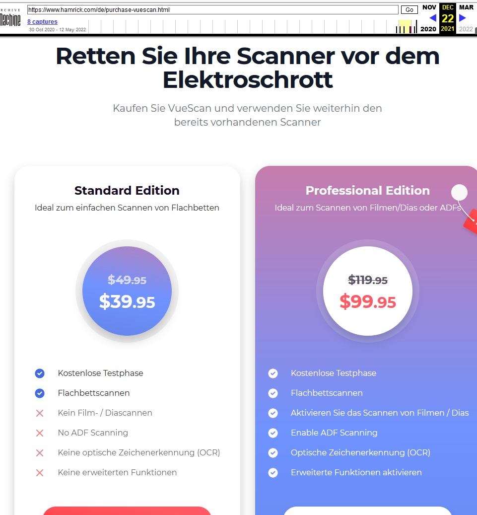 Vuescan Pro Angebot wie in den letzten 1-2 Jahren mit limitierten 1 Jahresupdate